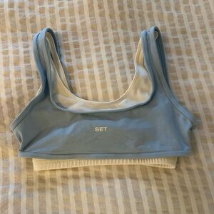 SET Active Blue and White Sports Bra